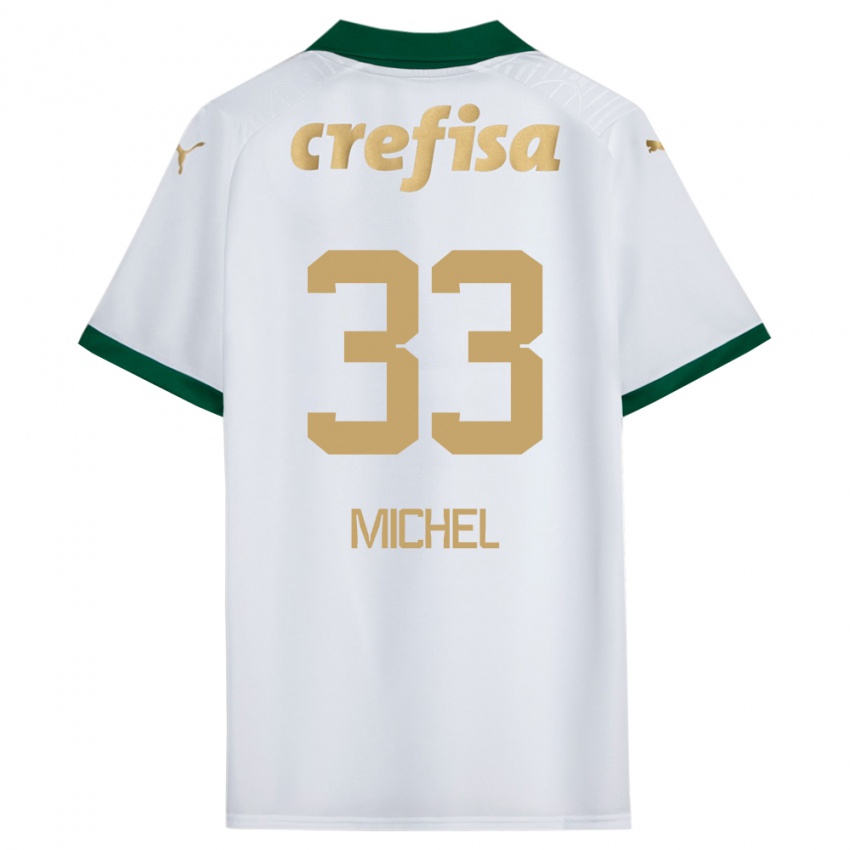 Gyermek Michel #33 Fehér Zöld Idegenbeli Jersey 2024/25 Mez Póló Ing