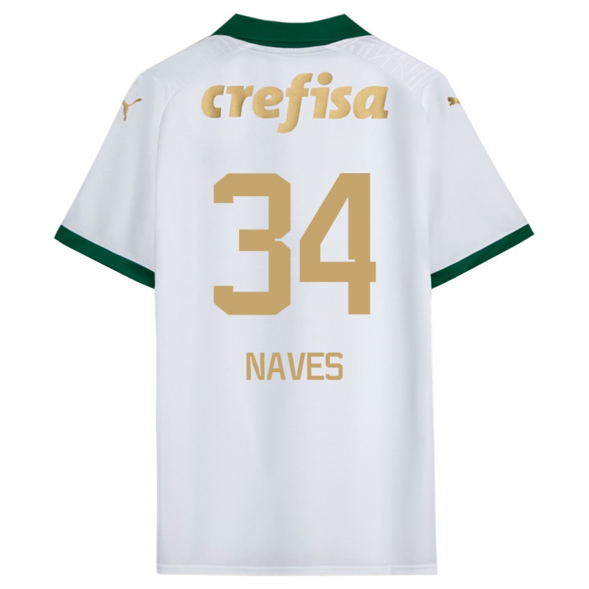 Gyermek Naves #34 Fehér Zöld Idegenbeli Jersey 2024/25 Mez Póló Ing