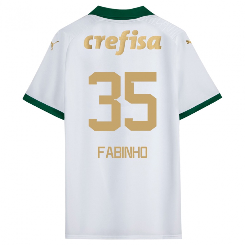 Gyermek Fabinho #35 Fehér Zöld Idegenbeli Jersey 2024/25 Mez Póló Ing