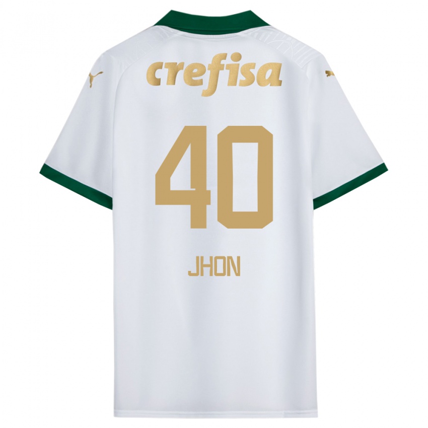 Gyermek Jhon Jhon #40 Fehér Zöld Idegenbeli Jersey 2024/25 Mez Póló Ing