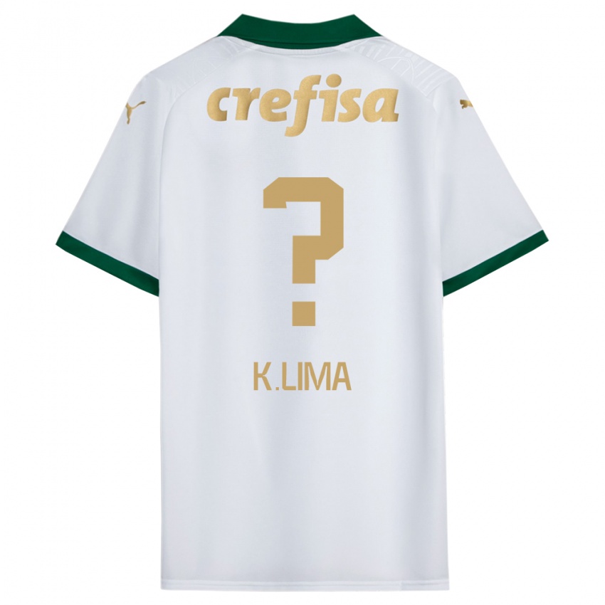 Gyermek Kauan Lima #0 Fehér Zöld Idegenbeli Jersey 2024/25 Mez Póló Ing