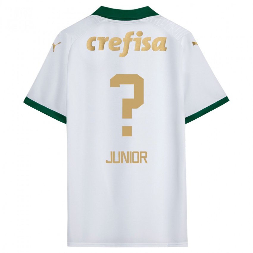 Gyermek Gilberto Junior #0 Fehér Zöld Idegenbeli Jersey 2024/25 Mez Póló Ing