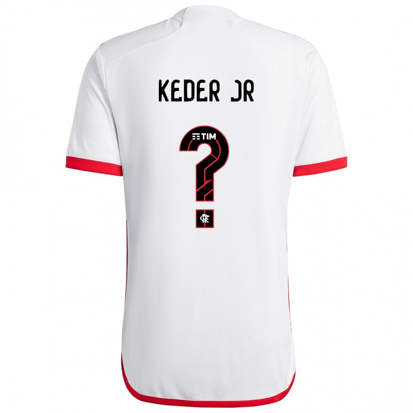 Gyermek Keder Jr #0 Fehér Piros Idegenbeli Jersey 2024/25 Mez Póló Ing