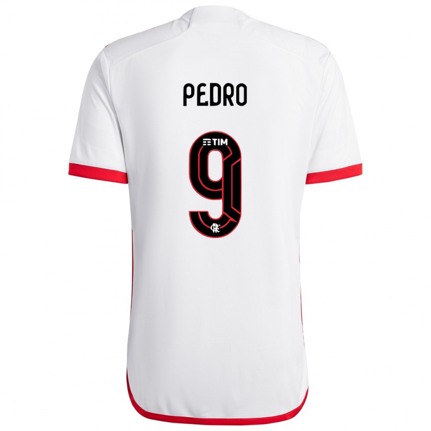 Gyermek Pedro #9 Fehér Piros Idegenbeli Jersey 2024/25 Mez Póló Ing