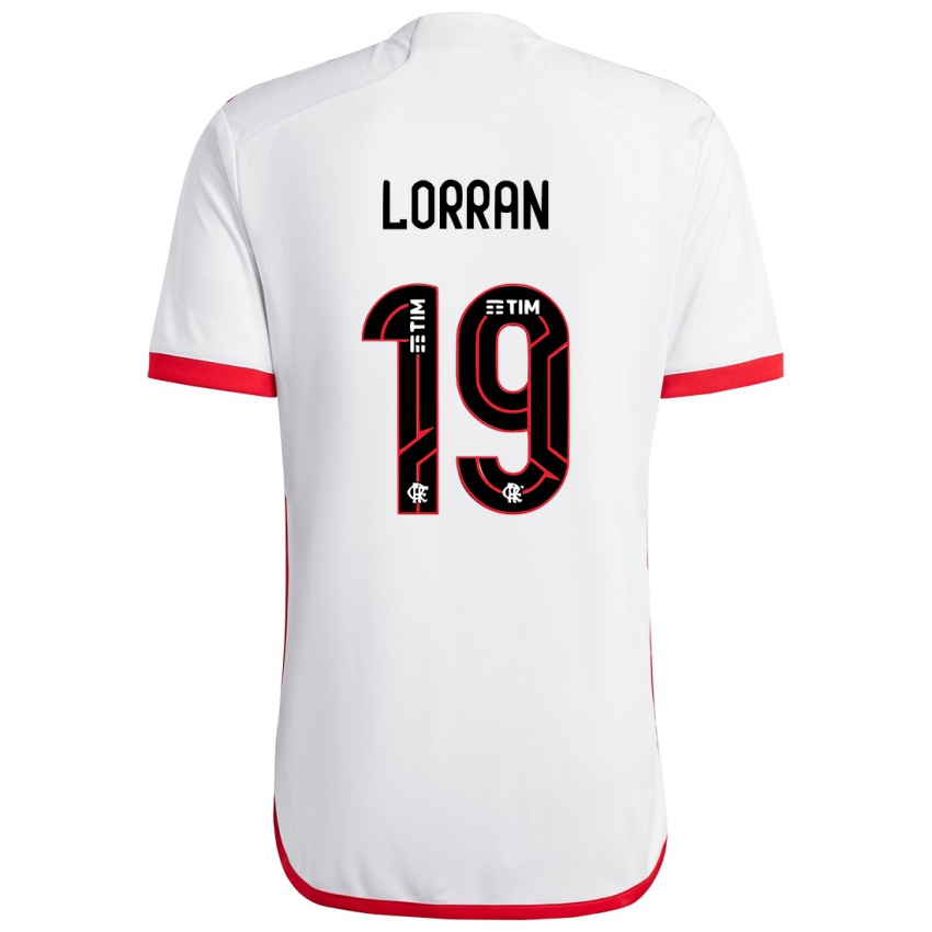 Gyermek Lorran #19 Fehér Piros Idegenbeli Jersey 2024/25 Mez Póló Ing