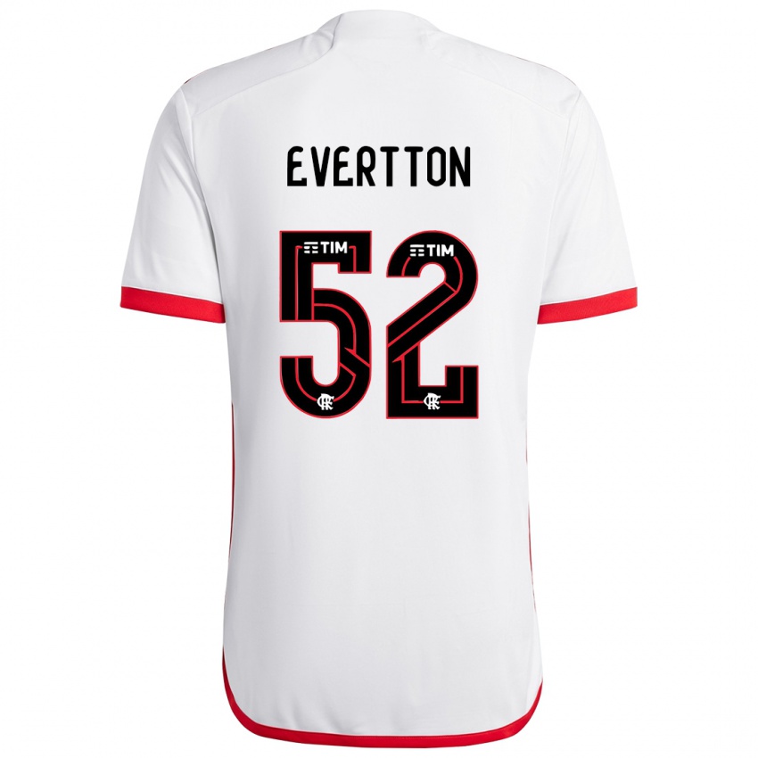 Gyermek Evertton #52 Fehér Piros Idegenbeli Jersey 2024/25 Mez Póló Ing