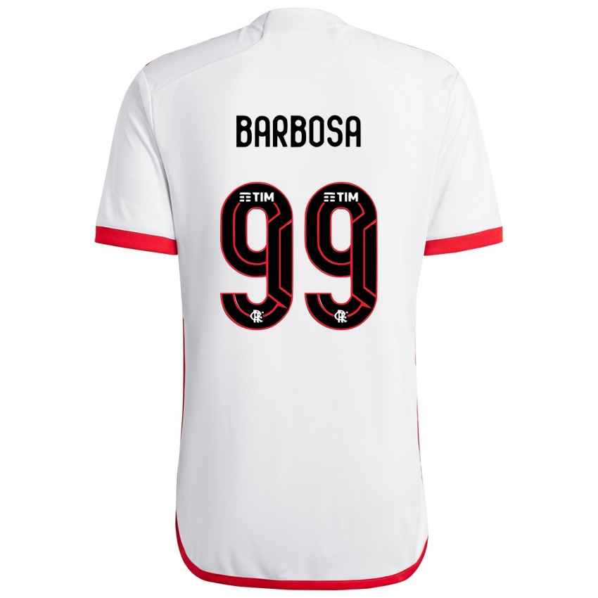 Gyermek Gabriel Barbosa #99 Fehér Piros Idegenbeli Jersey 2024/25 Mez Póló Ing