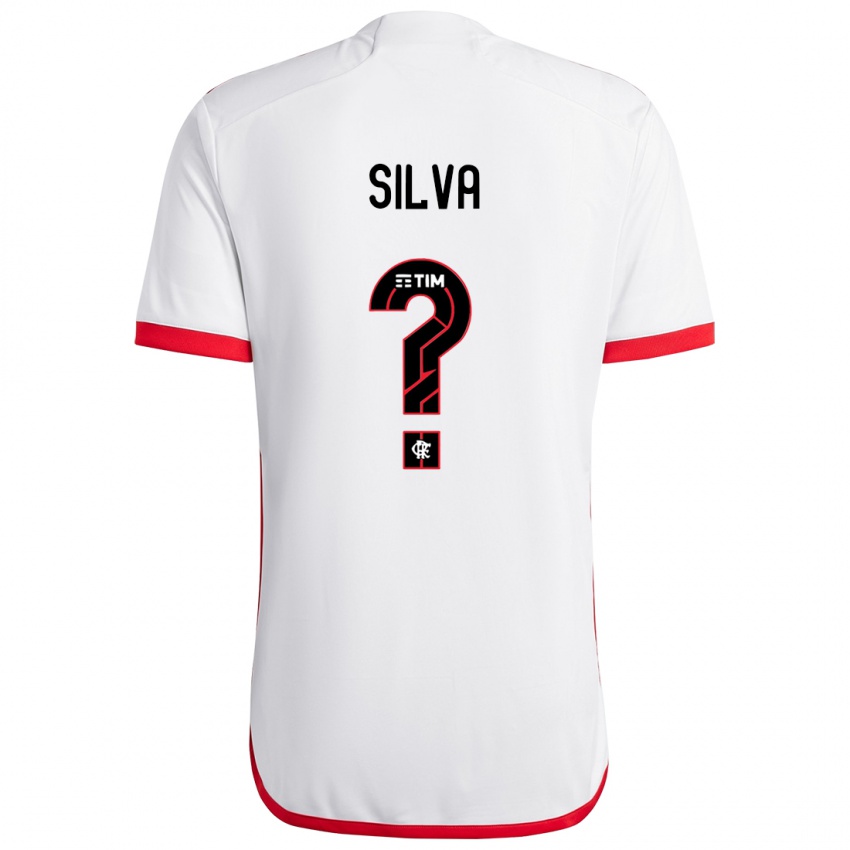 Gyermek Victor Silva #0 Fehér Piros Idegenbeli Jersey 2024/25 Mez Póló Ing