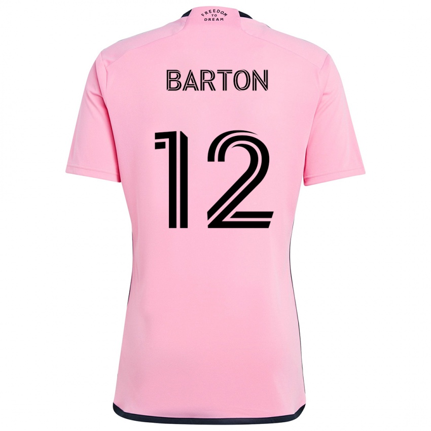 Férfi Tye Barton #12 Rózsaszín Hazai Jersey 2024/25 Mez Póló Ing