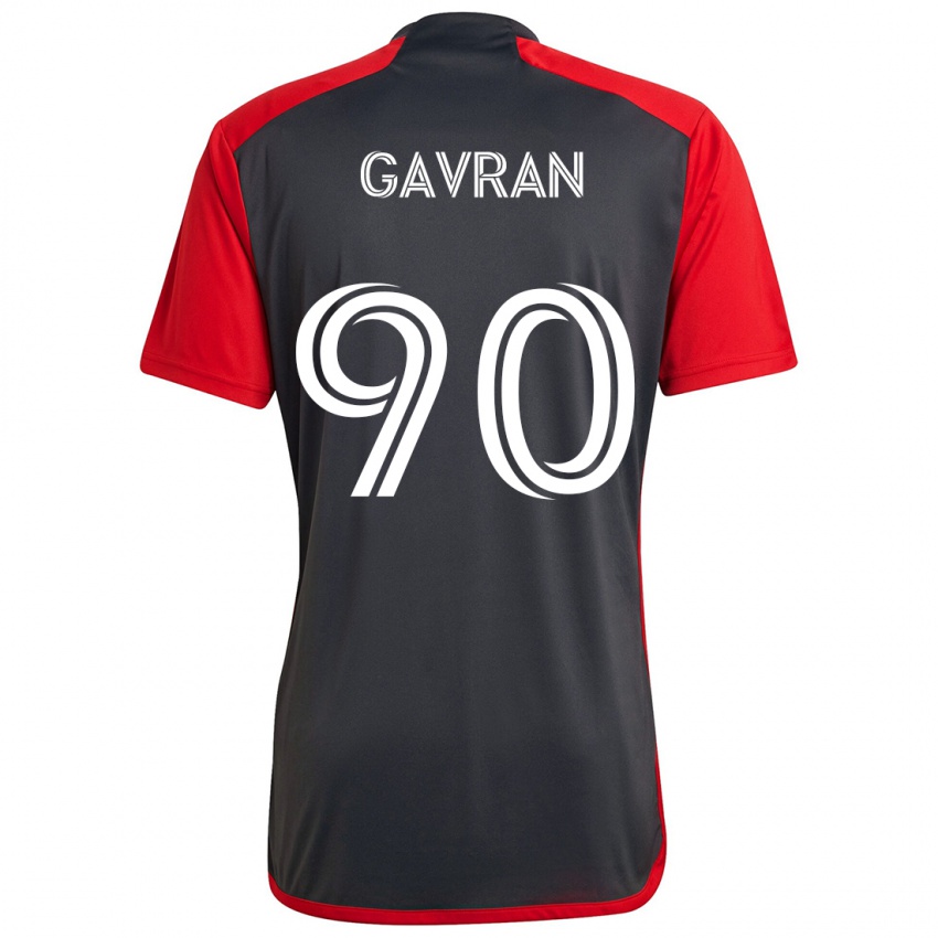 Férfi Luka Gavran #90 Szürke Vörös Hazai Jersey 2024/25 Mez Póló Ing