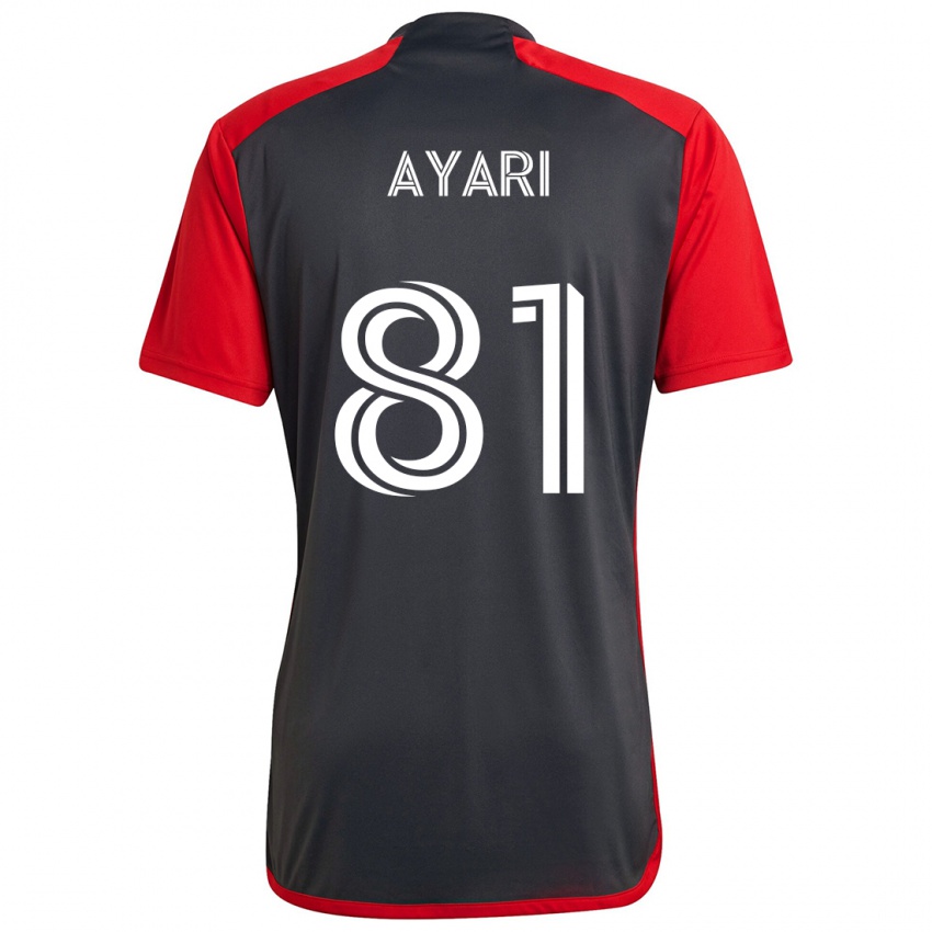 Férfi Hassan Ayari #81 Szürke Vörös Hazai Jersey 2024/25 Mez Póló Ing