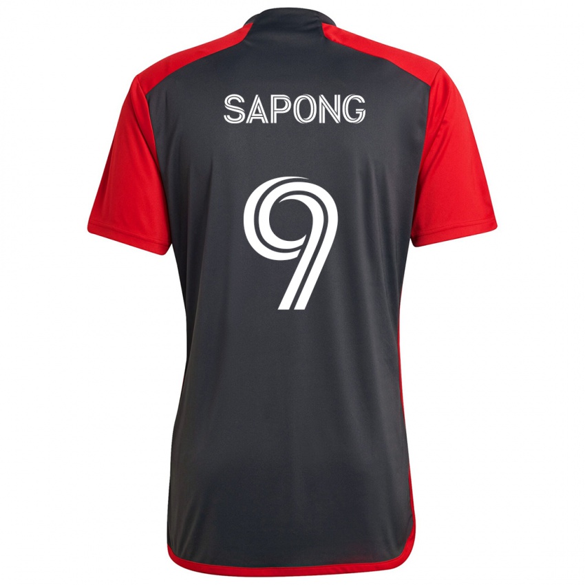 Férfi C.j. Sapong #9 Szürke Vörös Hazai Jersey 2024/25 Mez Póló Ing