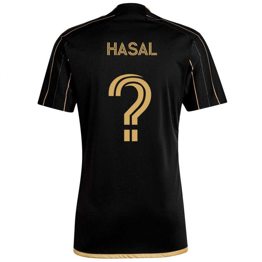 Férfi Thomas Hasal #0 Fekete Arany Hazai Jersey 2024/25 Mez Póló Ing