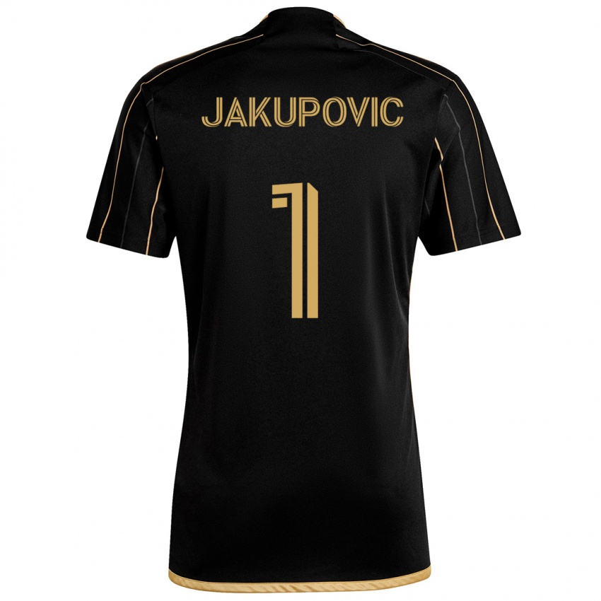 Férfi Eldin Jakupovic #1 Fekete Arany Hazai Jersey 2024/25 Mez Póló Ing