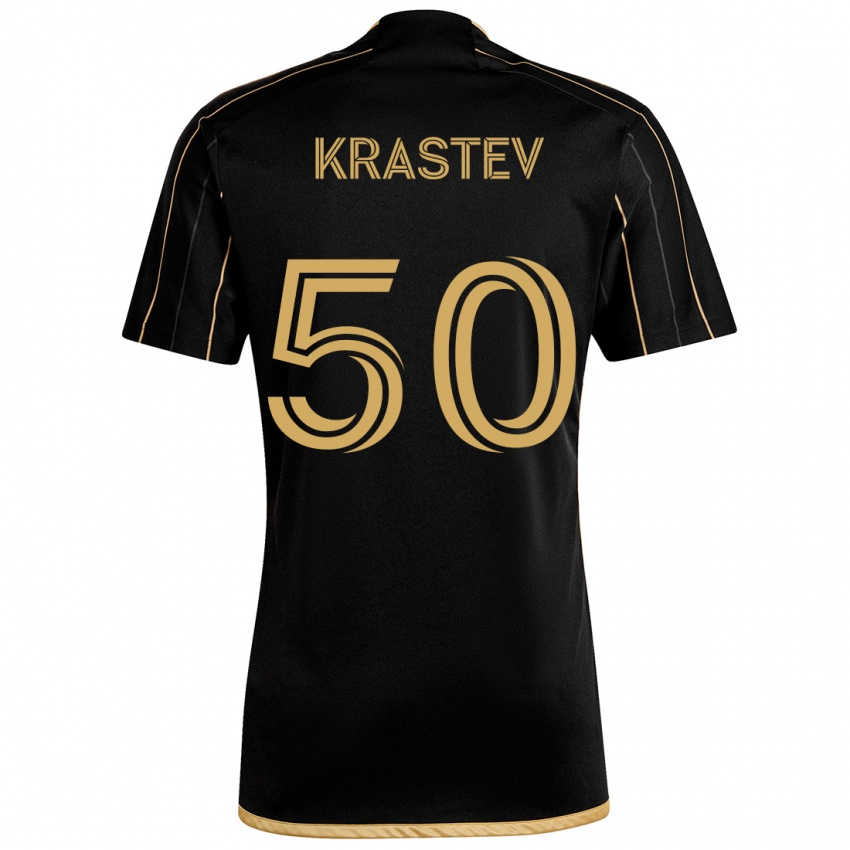 Férfi Filip Krastev #50 Fekete Arany Hazai Jersey 2024/25 Mez Póló Ing