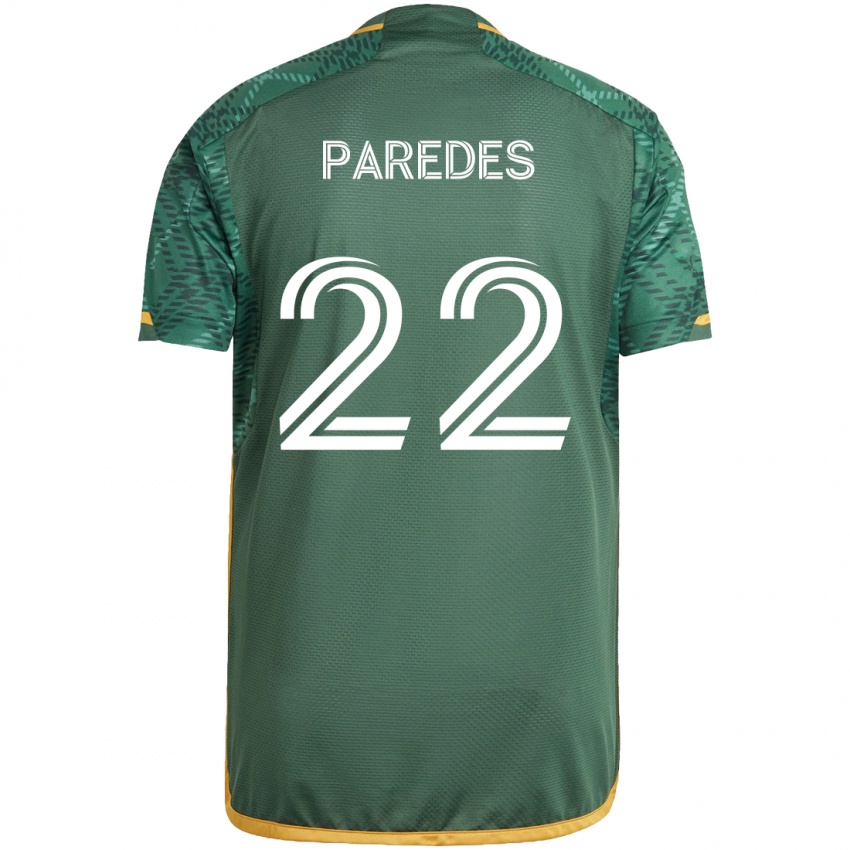 Férfi Cristhian Paredes #22 Zöld Narancs Hazai Jersey 2024/25 Mez Póló Ing