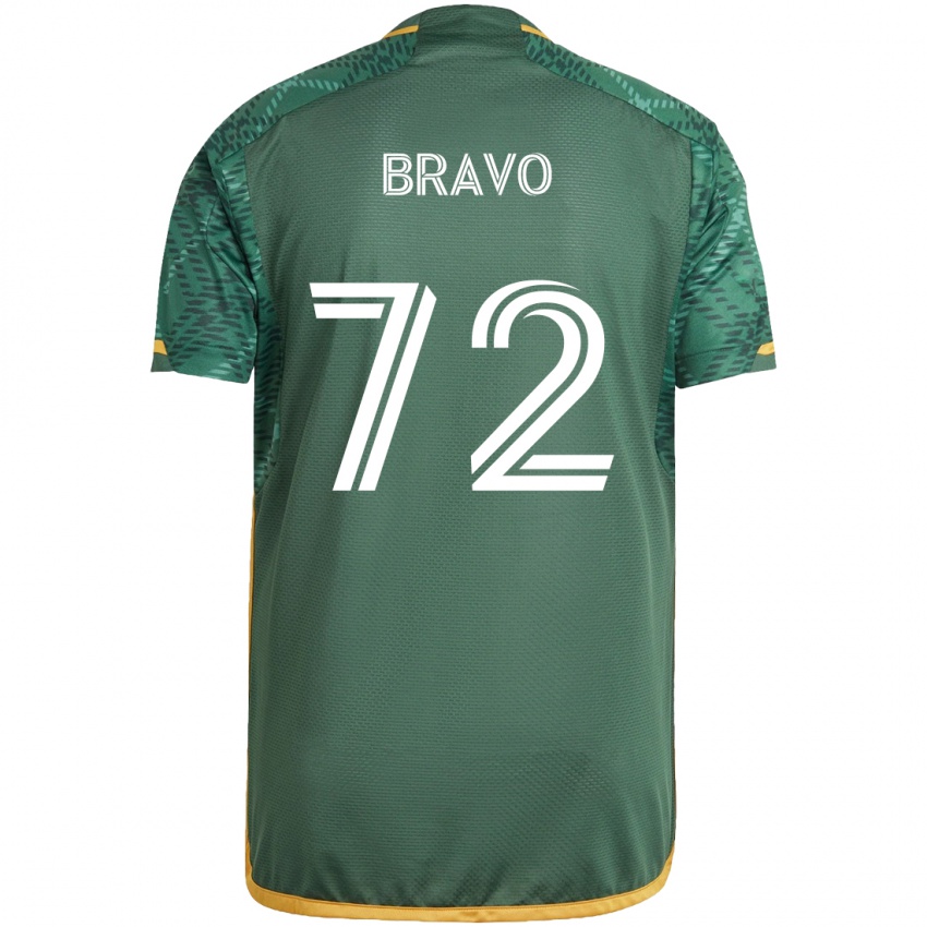 Férfi Julian Bravo #72 Zöld Narancs Hazai Jersey 2024/25 Mez Póló Ing