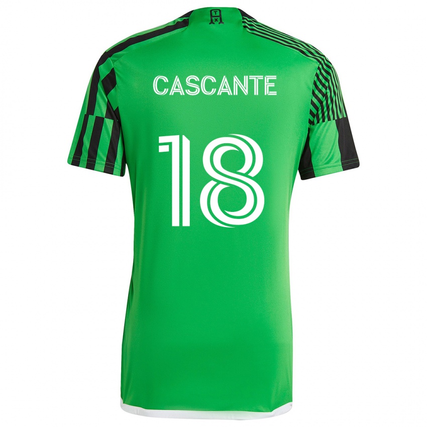 Férfi Julio Cascante #18 Zöld Fekete Hazai Jersey 2024/25 Mez Póló Ing