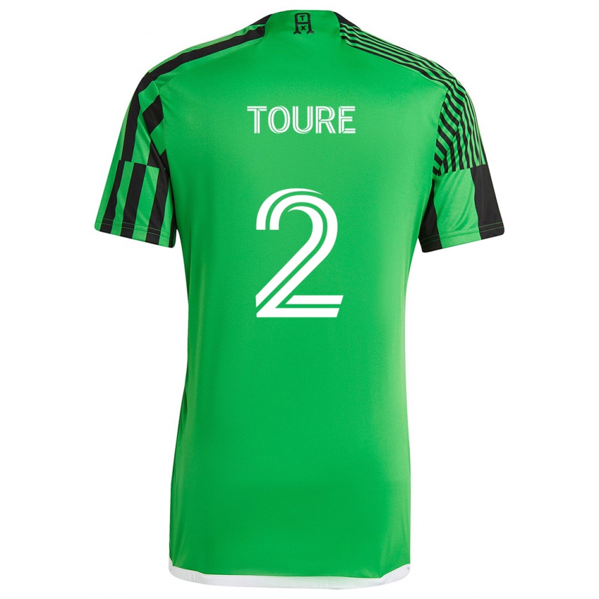 Férfi Cheick Touré #2 Zöld Fekete Hazai Jersey 2024/25 Mez Póló Ing