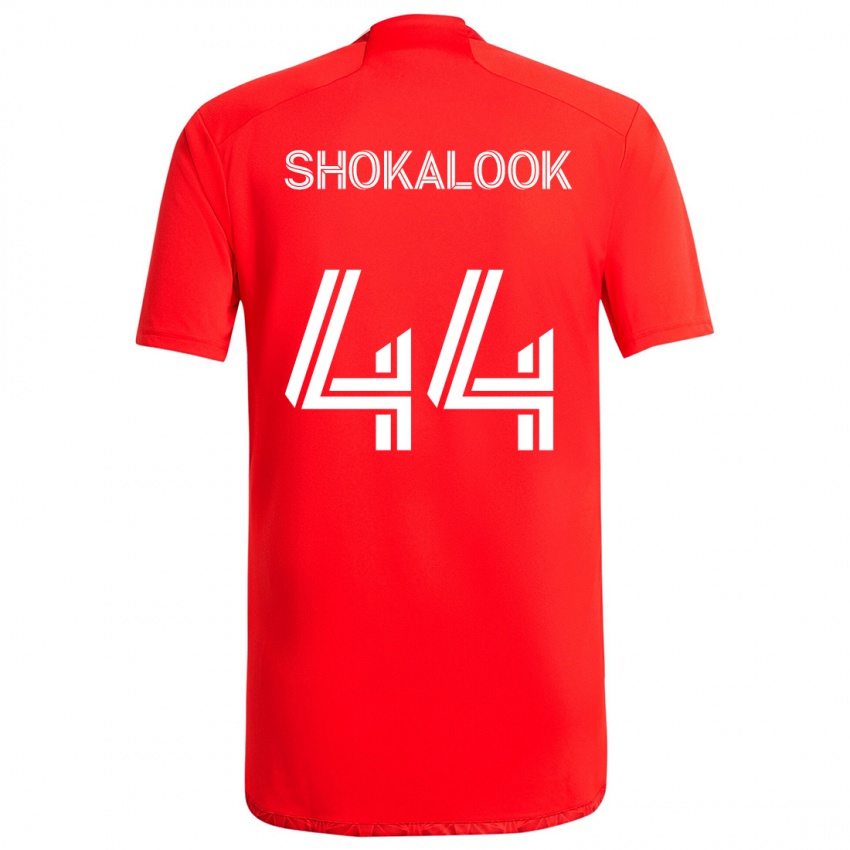 Férfi Jason Shokalook #44 Piros Fehér Hazai Jersey 2024/25 Mez Póló Ing