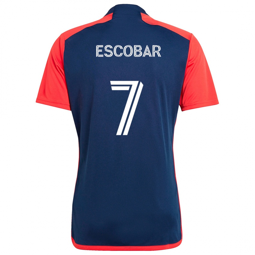 Férfi Olger Escobar #7 Kék Piros Hazai Jersey 2024/25 Mez Póló Ing