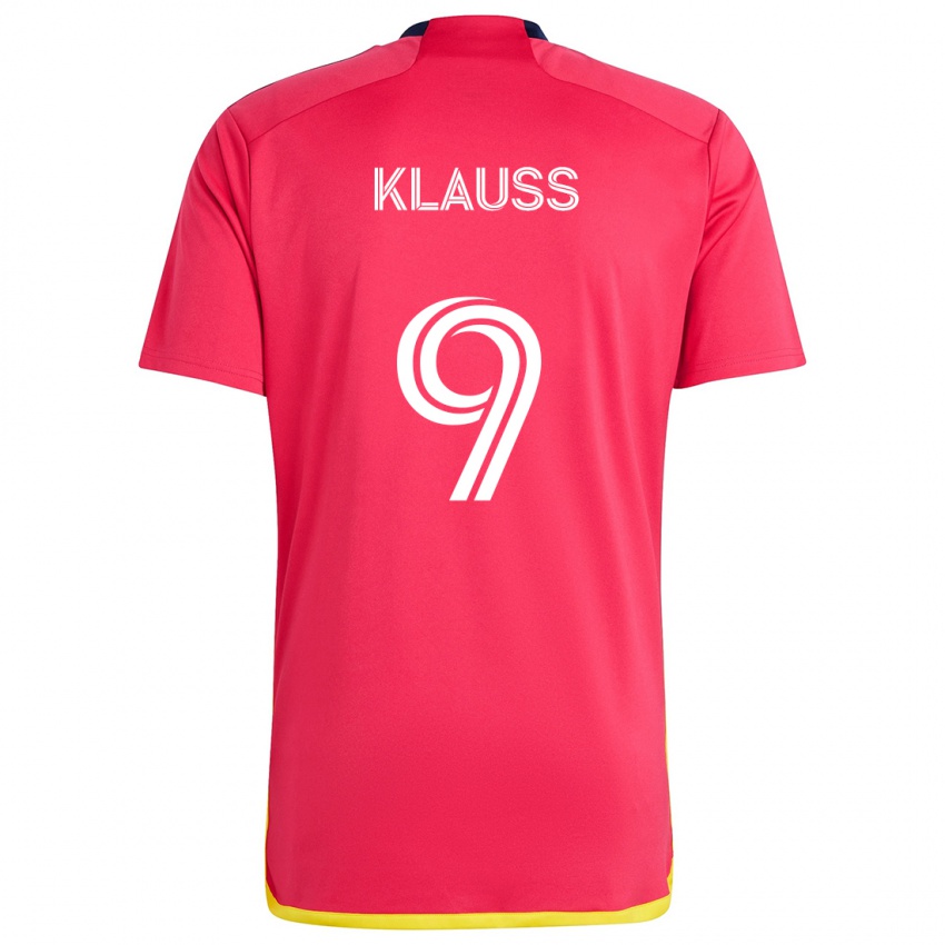 Férfi João Klauss #9 Piros Kék Hazai Jersey 2024/25 Mez Póló Ing