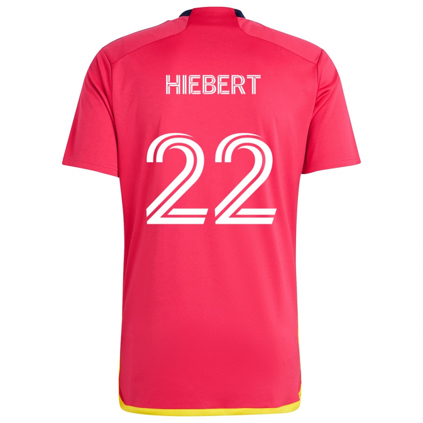 Férfi Kyle Hiebert #22 Piros Kék Hazai Jersey 2024/25 Mez Póló Ing