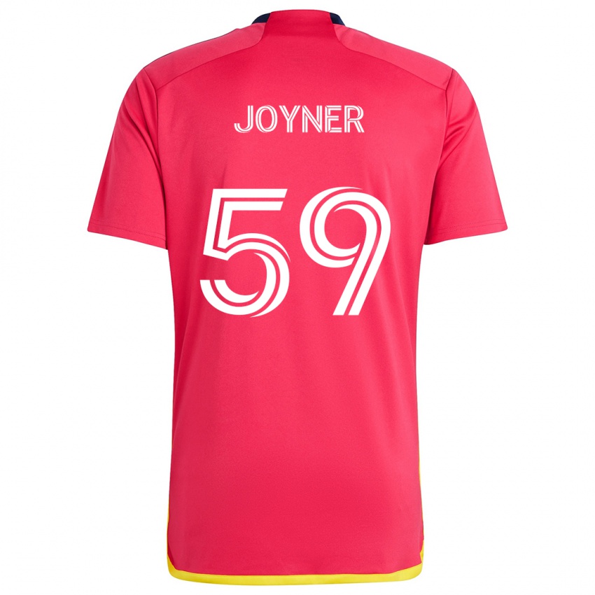 Férfi Mykhi Joyner #59 Piros Kék Hazai Jersey 2024/25 Mez Póló Ing