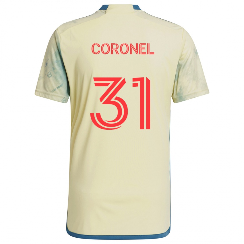 Férfi Carlos Coronel #31 Sárga Piros Kék Hazai Jersey 2024/25 Mez Póló Ing