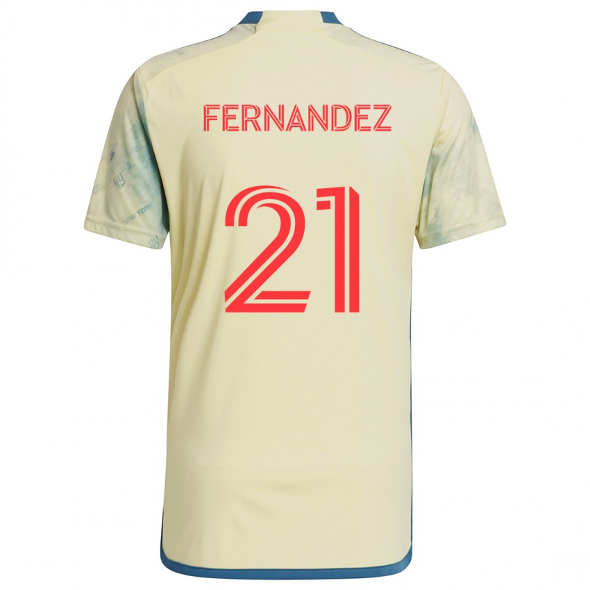 Férfi Omir Fernandez #21 Sárga Piros Kék Hazai Jersey 2024/25 Mez Póló Ing