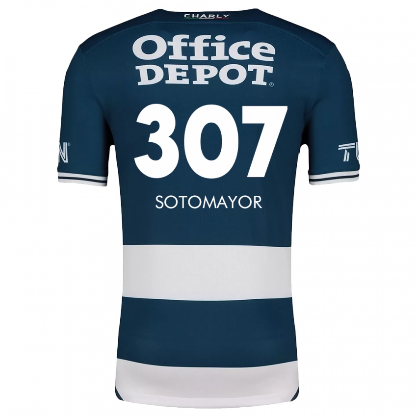 Férfi Jacob Sotomayor #307 Kék Fehér Hazai Jersey 2024/25 Mez Póló Ing