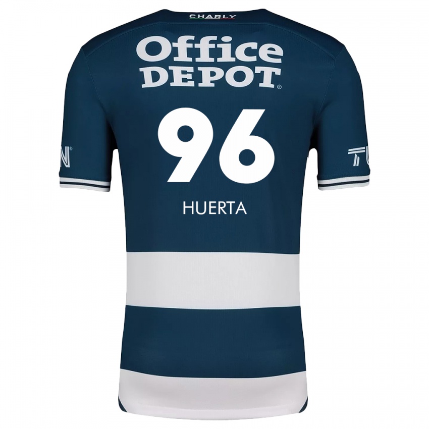 Férfi Edwin Huerta #96 Kék Fehér Hazai Jersey 2024/25 Mez Póló Ing