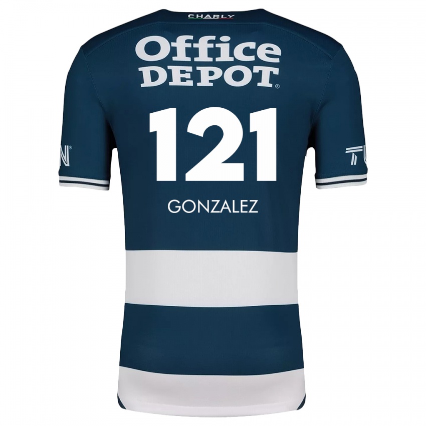 Férfi Cristian González #121 Kék Fehér Hazai Jersey 2024/25 Mez Póló Ing