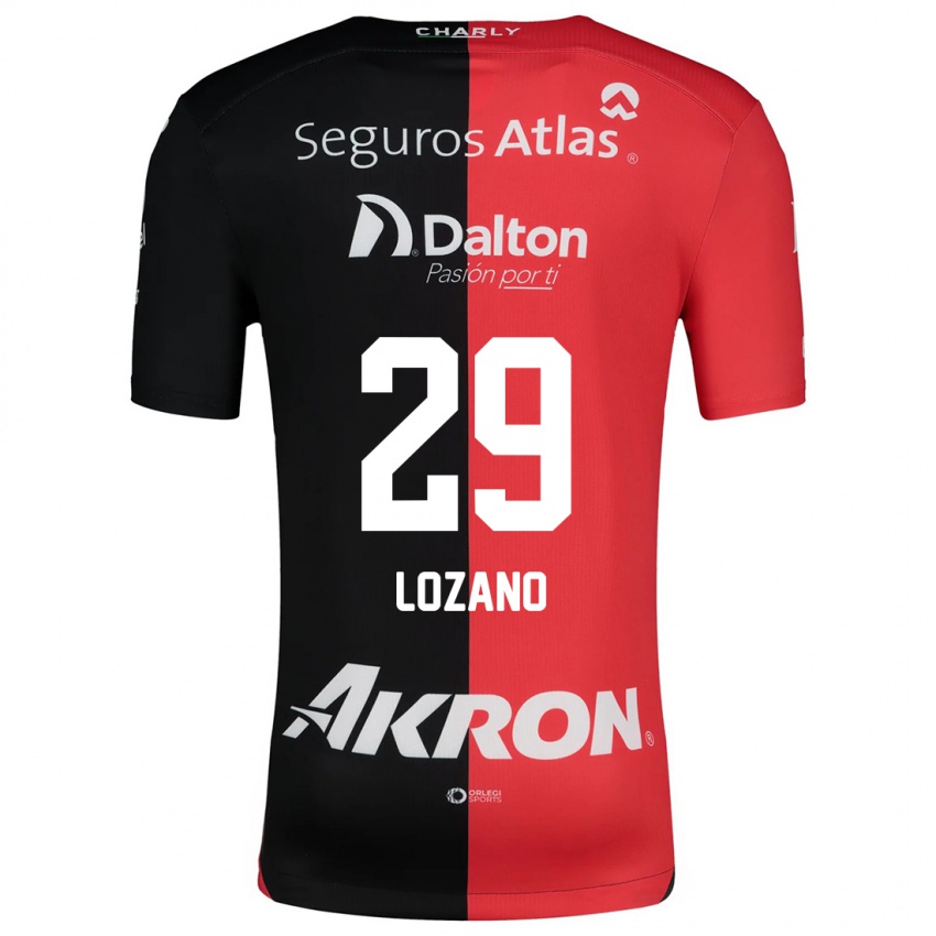 Férfi Brian Lozano #29 Piros Fekete Hazai Jersey 2024/25 Mez Póló Ing