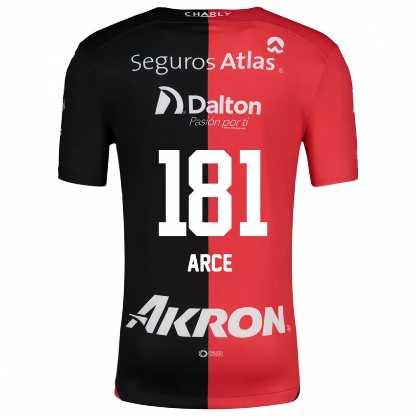 Férfi Edson Arce #181 Piros Fekete Hazai Jersey 2024/25 Mez Póló Ing