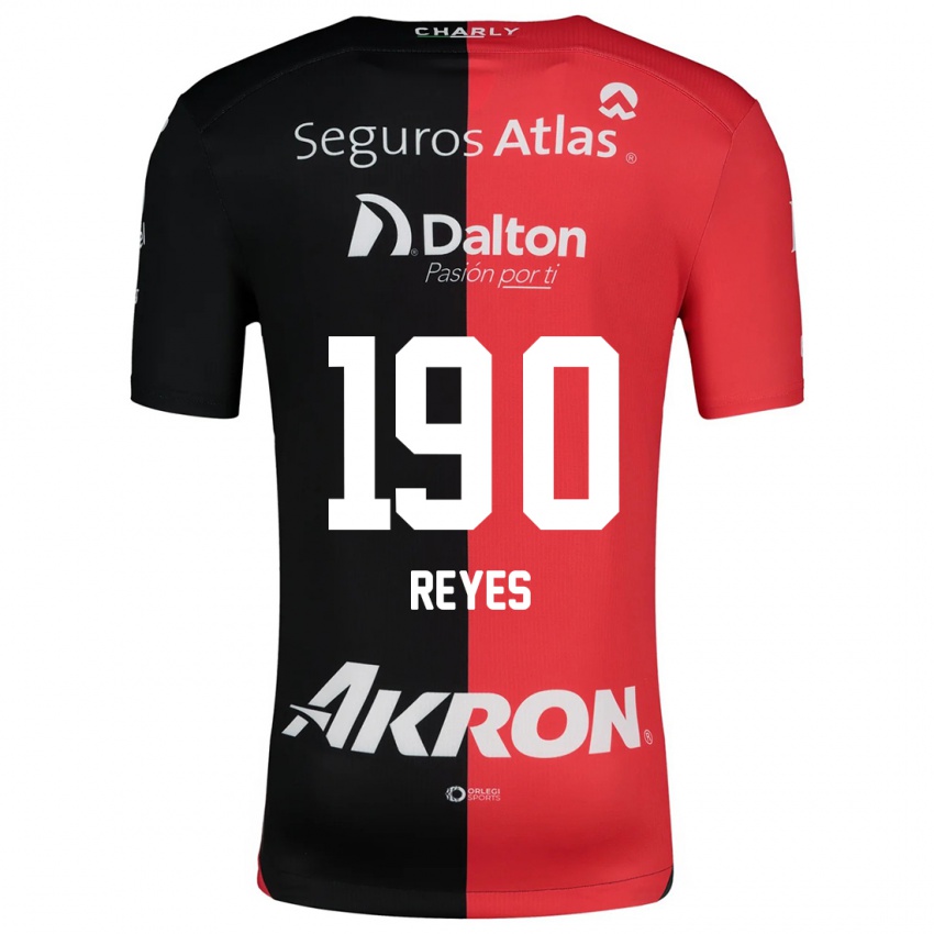 Férfi Óscar Reyes #190 Piros Fekete Hazai Jersey 2024/25 Mez Póló Ing