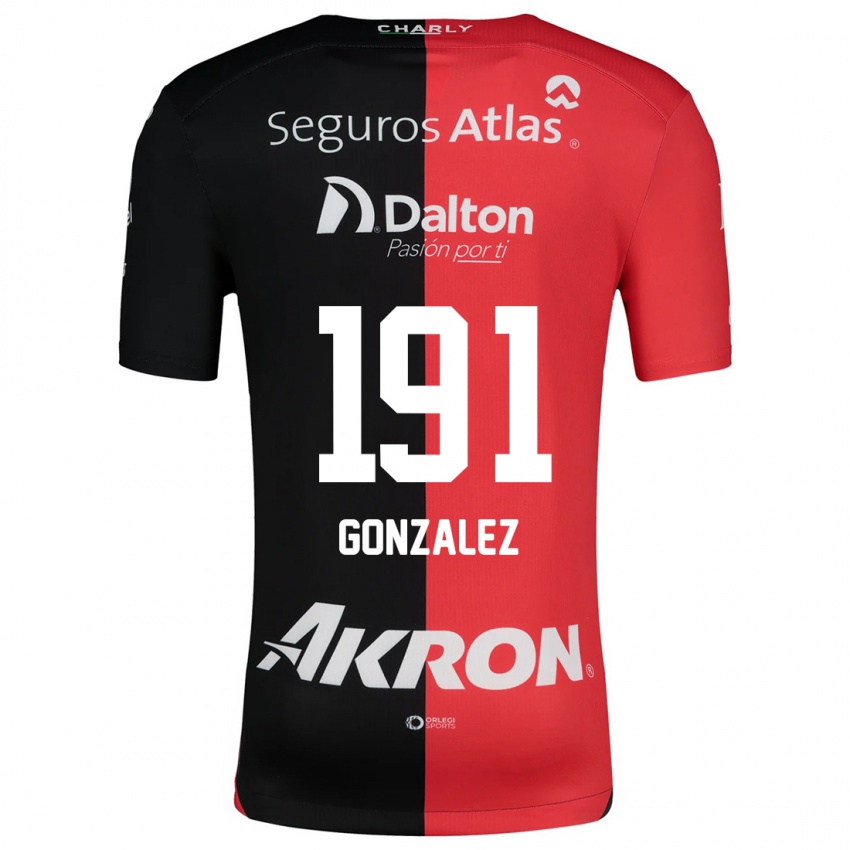 Férfi Juan González #191 Piros Fekete Hazai Jersey 2024/25 Mez Póló Ing