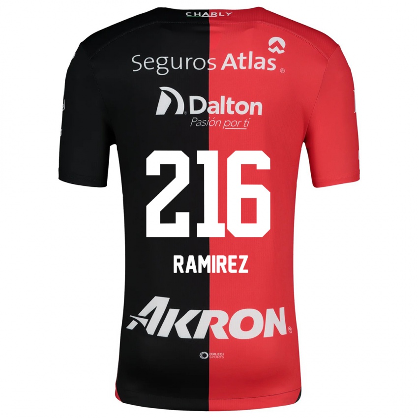 Férfi Paulo Ramírez #216 Piros Fekete Hazai Jersey 2024/25 Mez Póló Ing