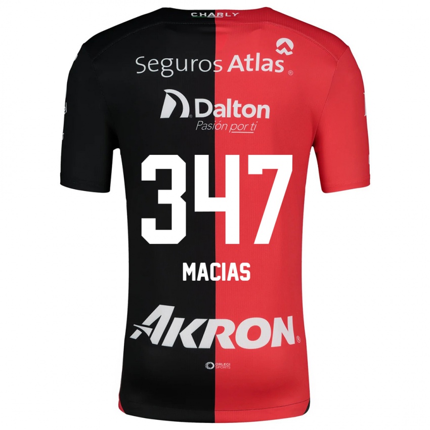 Férfi Ángel Macías #347 Piros Fekete Hazai Jersey 2024/25 Mez Póló Ing