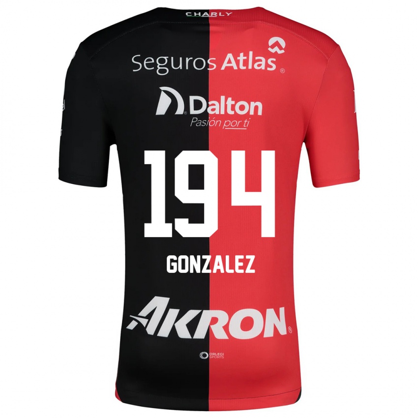 Férfi Andrés González #194 Piros Fekete Hazai Jersey 2024/25 Mez Póló Ing