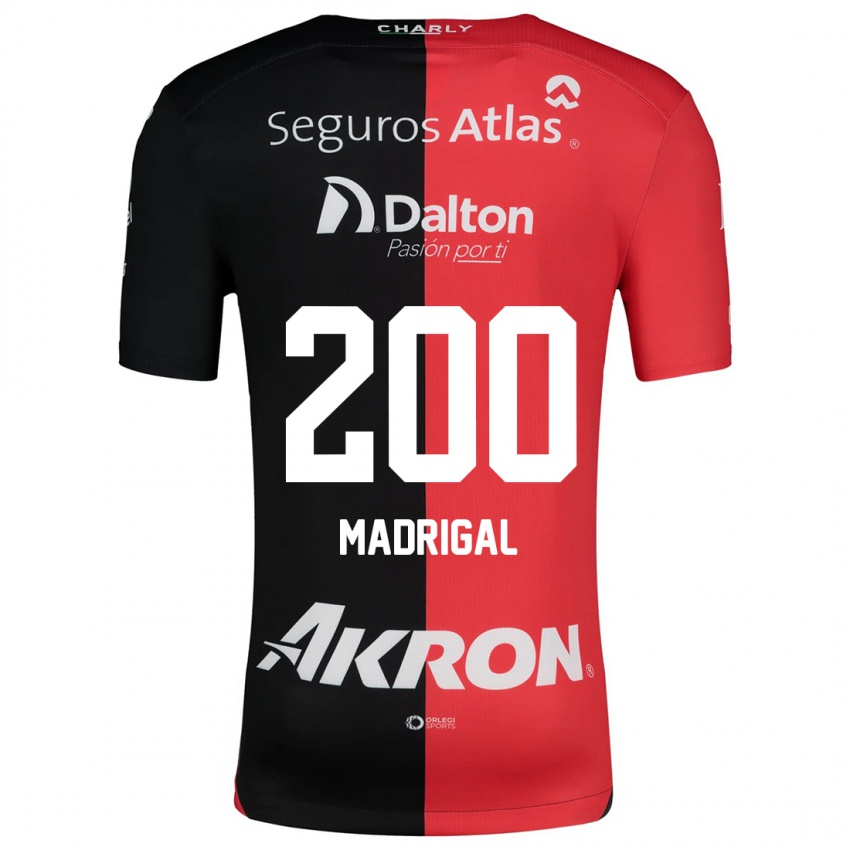 Férfi Kevin Madrigal #200 Piros Fekete Hazai Jersey 2024/25 Mez Póló Ing