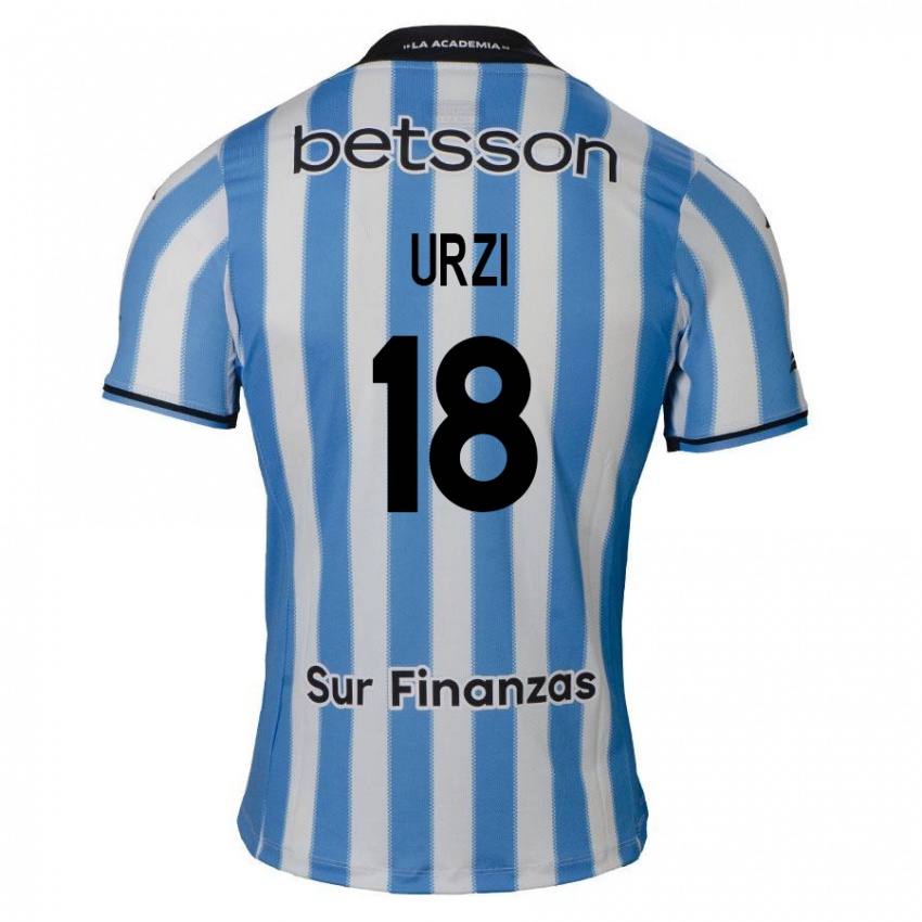 Férfi Agustín Urzi #18 Kék Fehér Fekete Hazai Jersey 2024/25 Mez Póló Ing