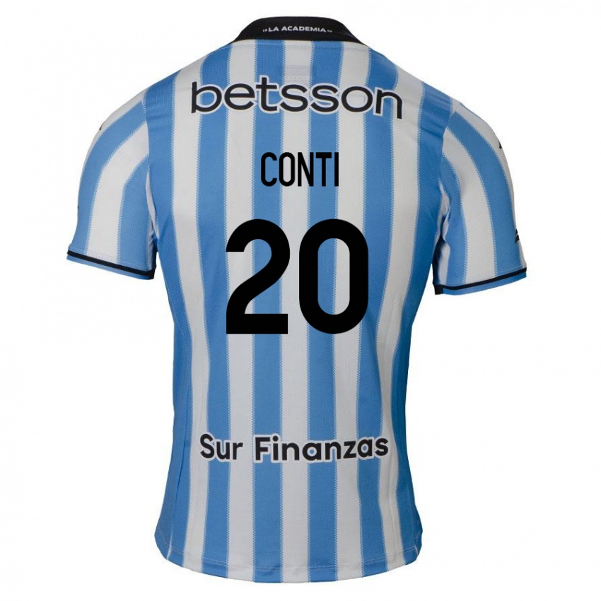 Férfi Germán Conti #20 Kék Fehér Fekete Hazai Jersey 2024/25 Mez Póló Ing