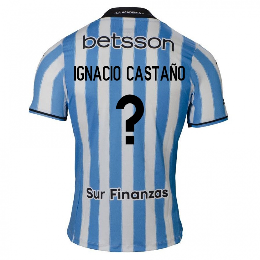 Férfi Juan Ignacio Castano #0 Kék Fehér Fekete Hazai Jersey 2024/25 Mez Póló Ing