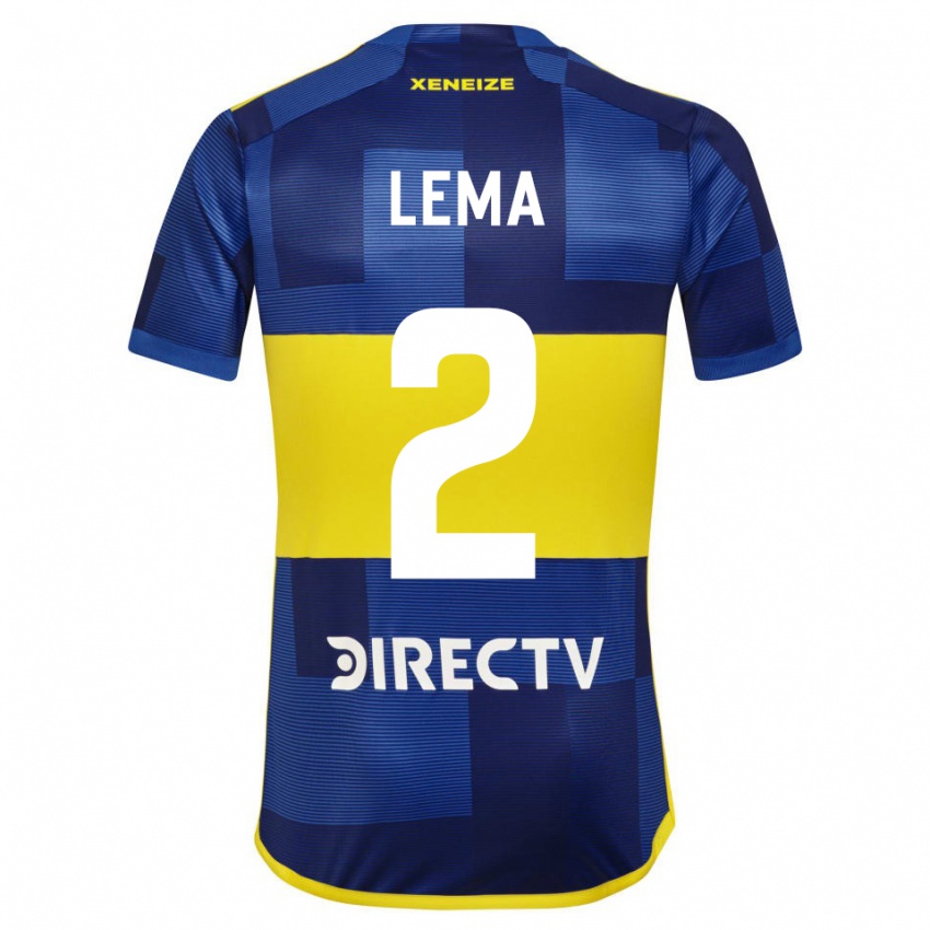 Férfi Cristian Lema #2 Kék Sárga Hazai Jersey 2024/25 Mez Póló Ing