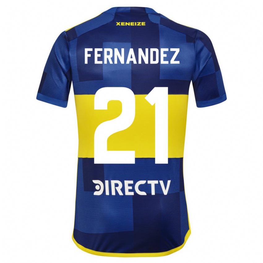 Férfi Ezequiel Fernandez #21 Kék Sárga Hazai Jersey 2024/25 Mez Póló Ing