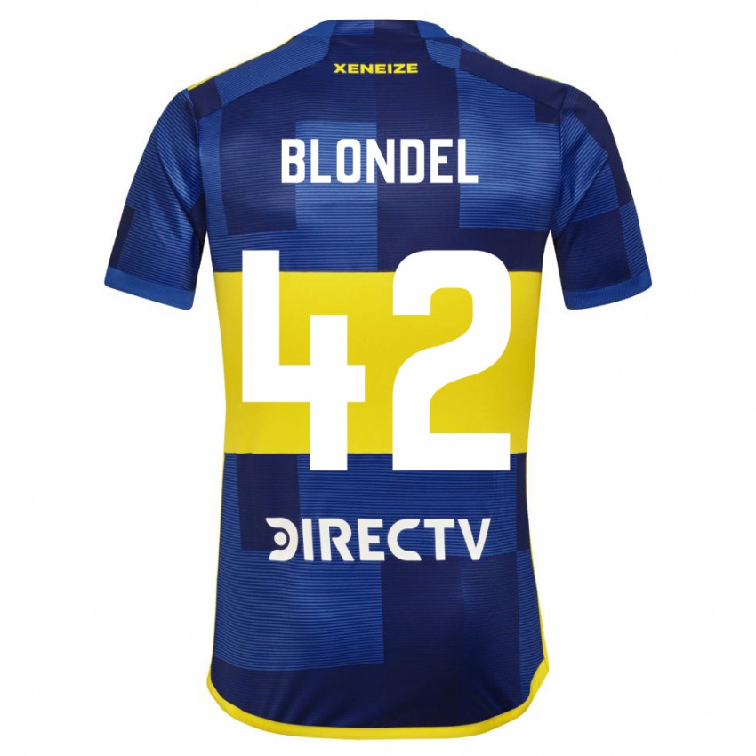 Férfi Lucas Blondel #42 Kék Sárga Hazai Jersey 2024/25 Mez Póló Ing