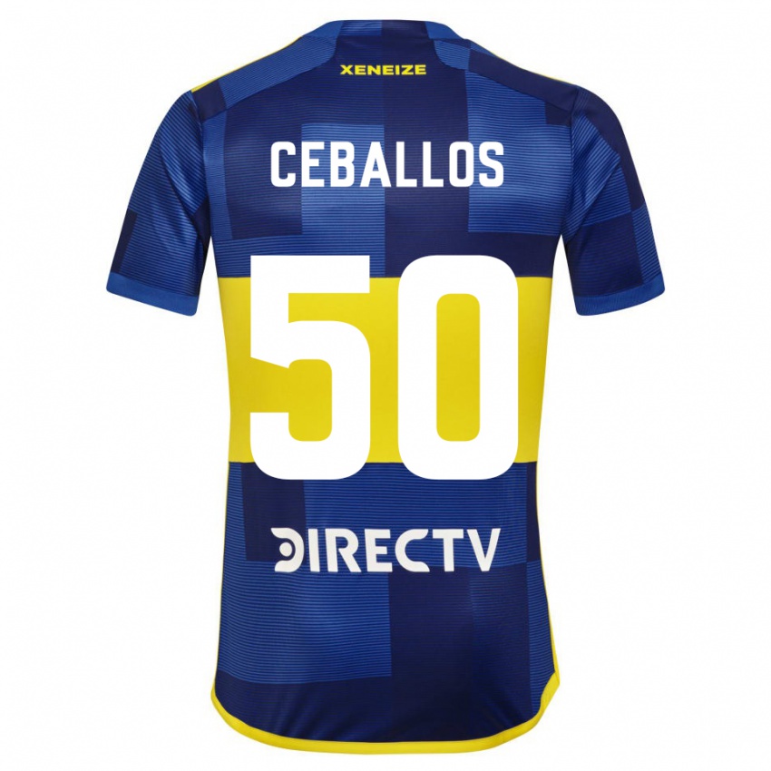 Férfi Julián Ceballos #50 Kék Sárga Hazai Jersey 2024/25 Mez Póló Ing