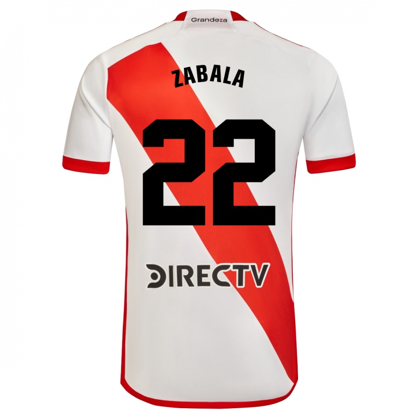 Férfi Daniel Zabala #22 Fehér Piros Hazai Jersey 2024/25 Mez Póló Ing