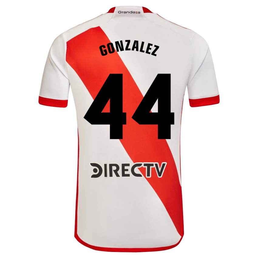 Férfi Alexis González #44 Fehér Piros Hazai Jersey 2024/25 Mez Póló Ing